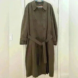 Ralph Lauren Trench Coat, Removable Wool Lining, Olive/ Army Green, Size 44L